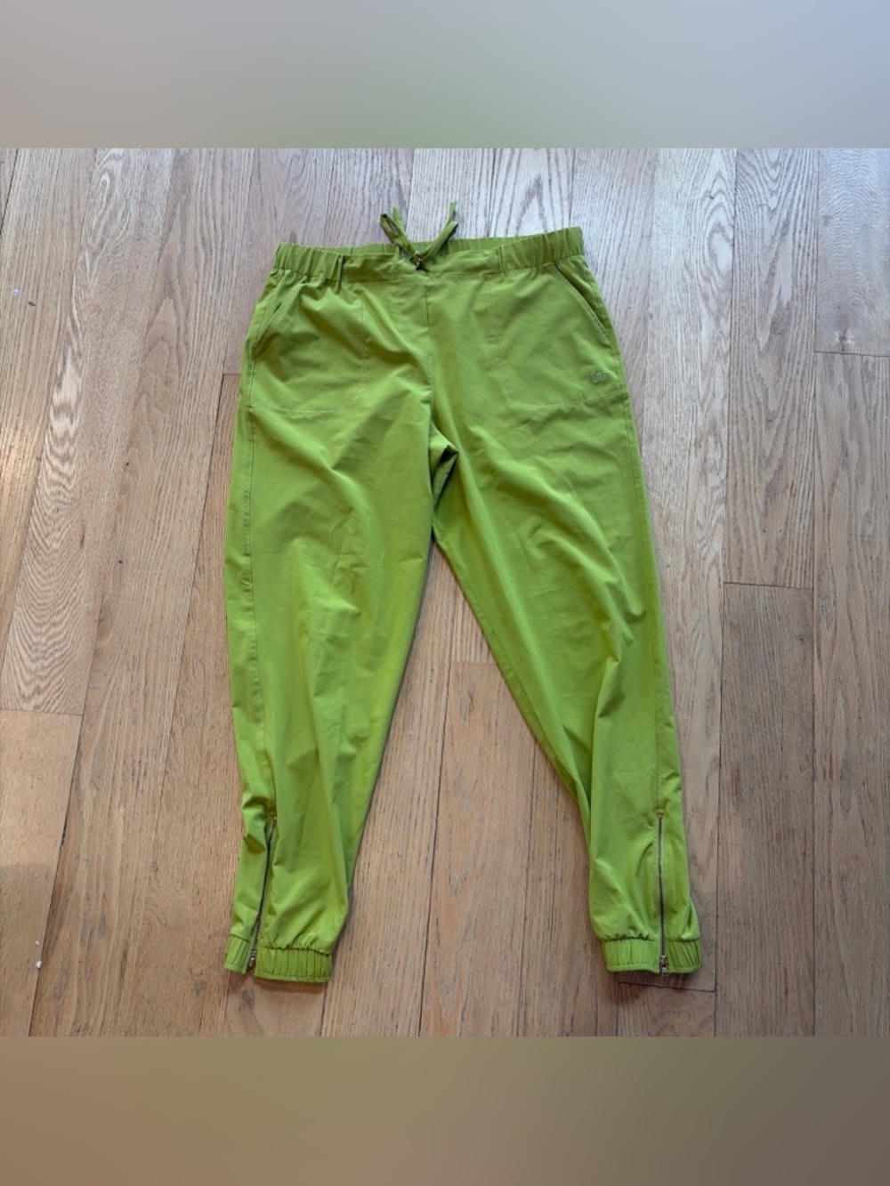 Albion Jetsetter Jogger Pants Womens M Green Zip Ankle Lightweight Pockets